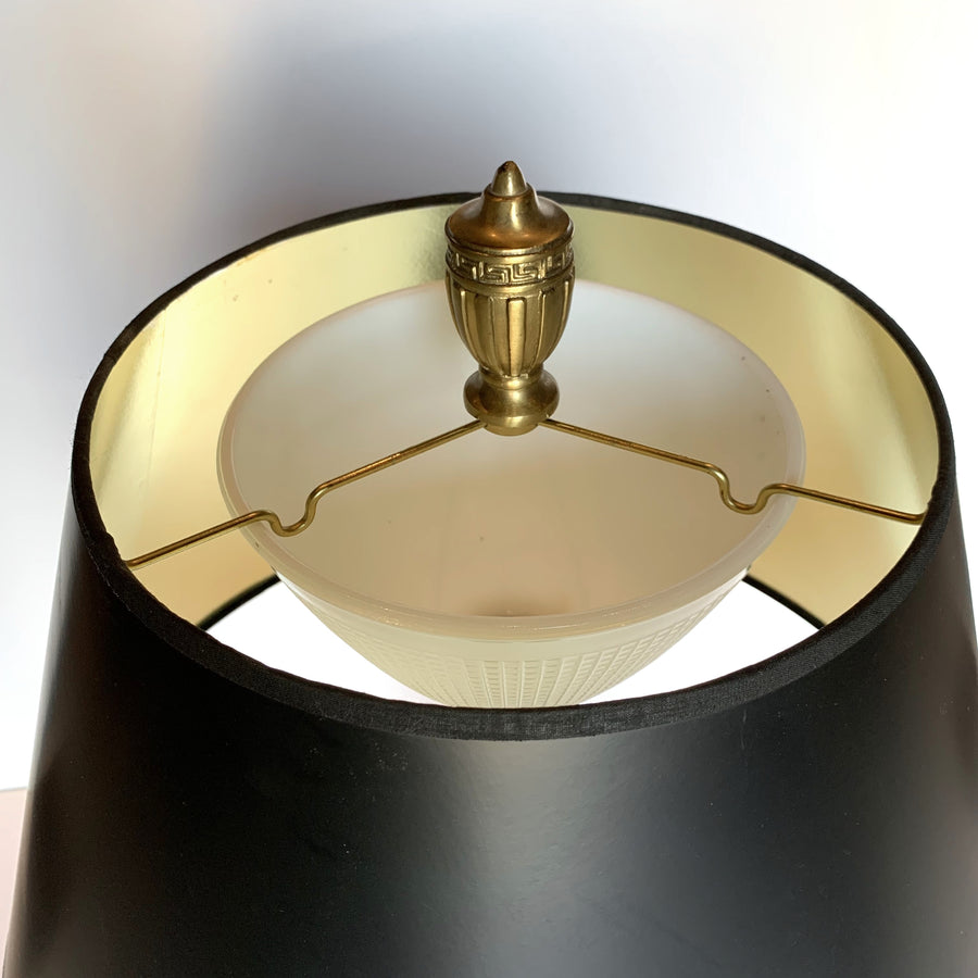 Pair Vintage Gilt Red Glass Lamps