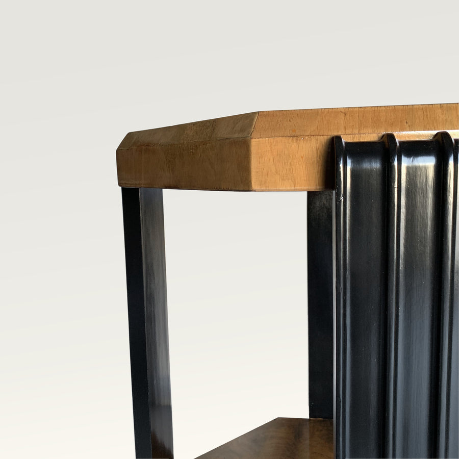 Art Deco Ebonized Burl Occasional Table