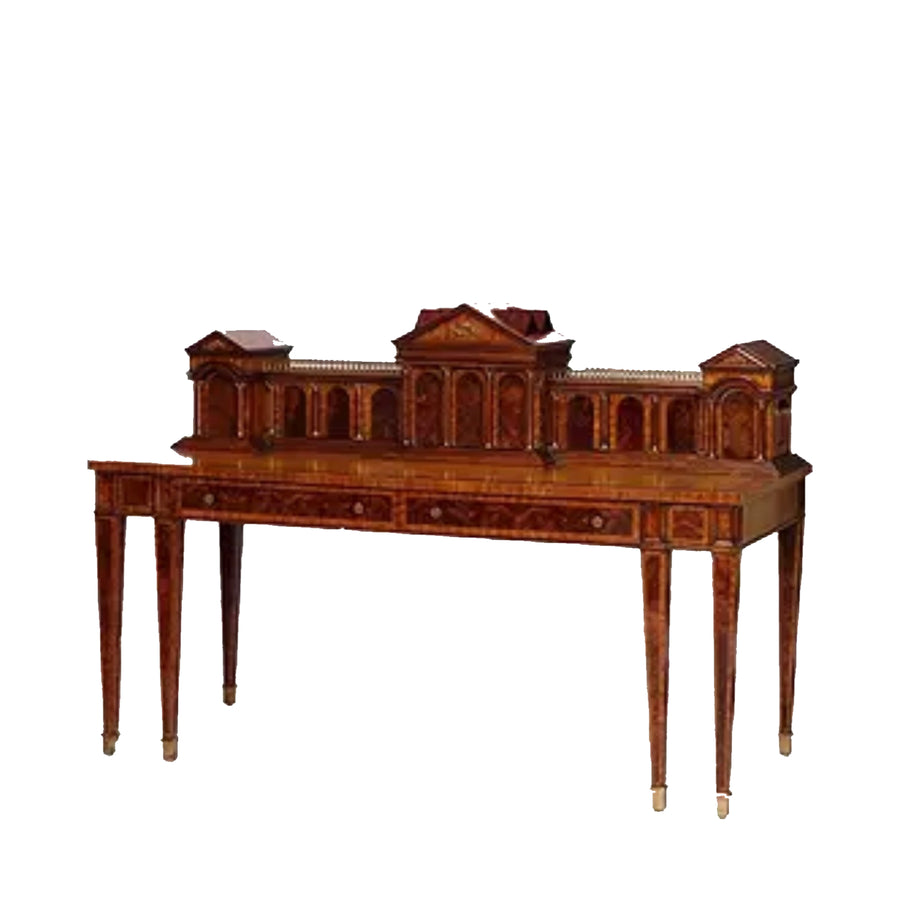 Matiland Smith Classical Romanesque Form Mahogany Executive Desk