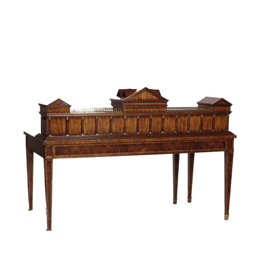 Matiland Smith Classical Romanesque Form Mahogany Executive Desk