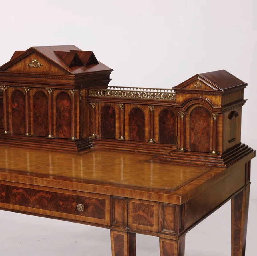 Matiland Smith Classical Romanesque Form Mahogany Executive Desk