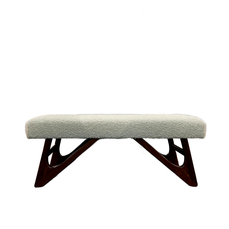 1960s Ponti Style Holland Sherry Wool Bouclé Bench