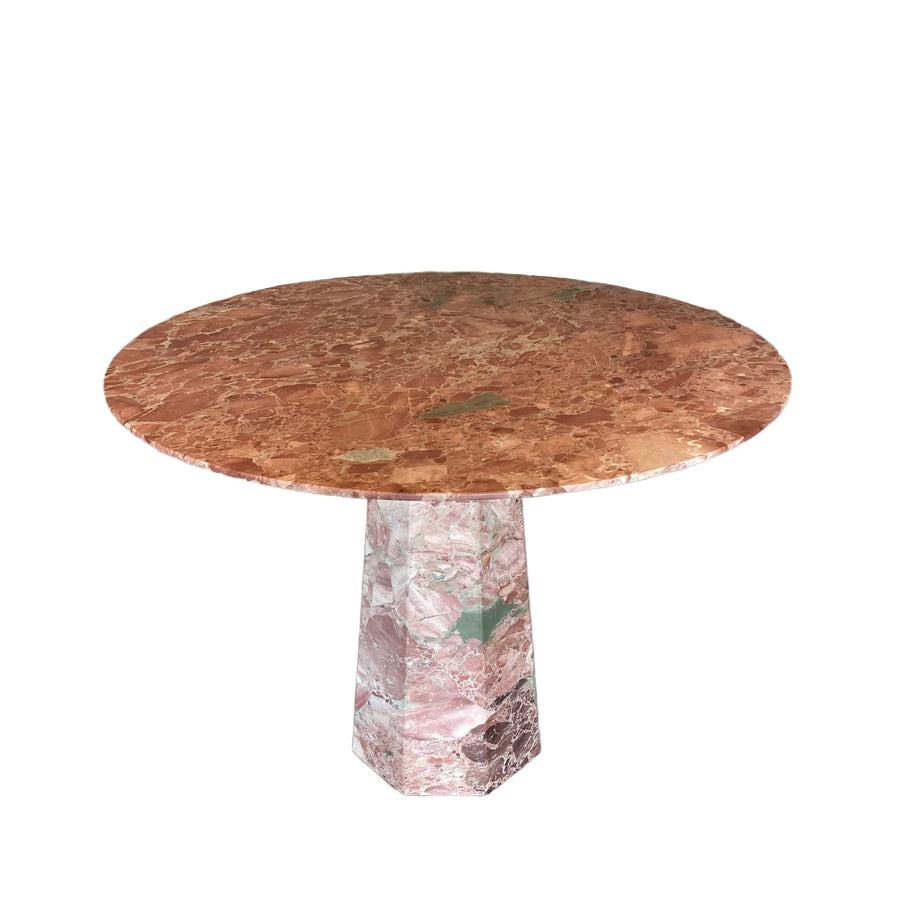 Honed Pink Rouge Fleur de Pecher Marble Center Table