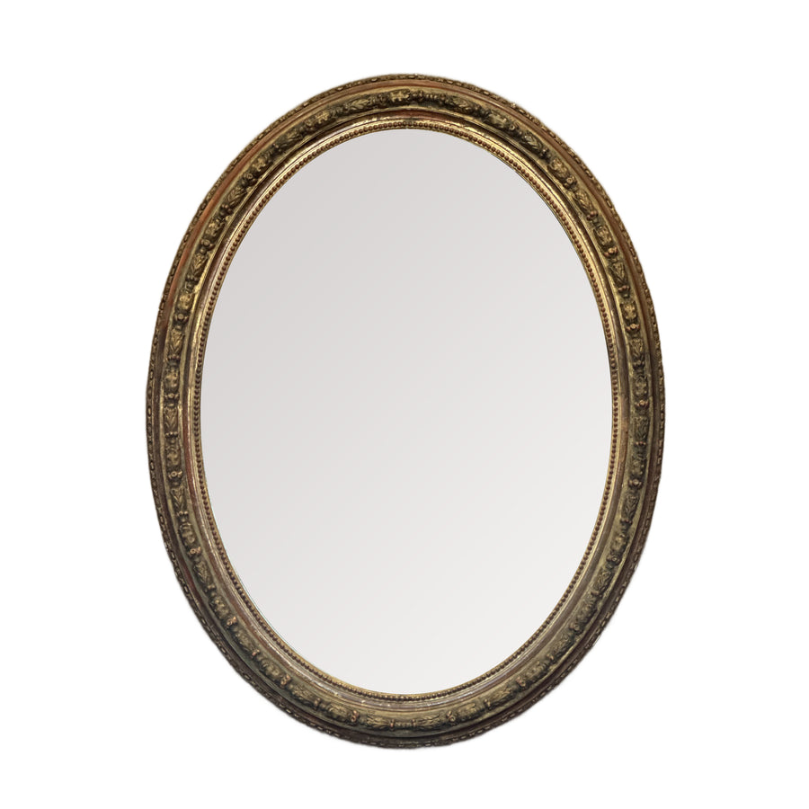 Large 19th Century Italian Parcel Gilt Oval Mirror