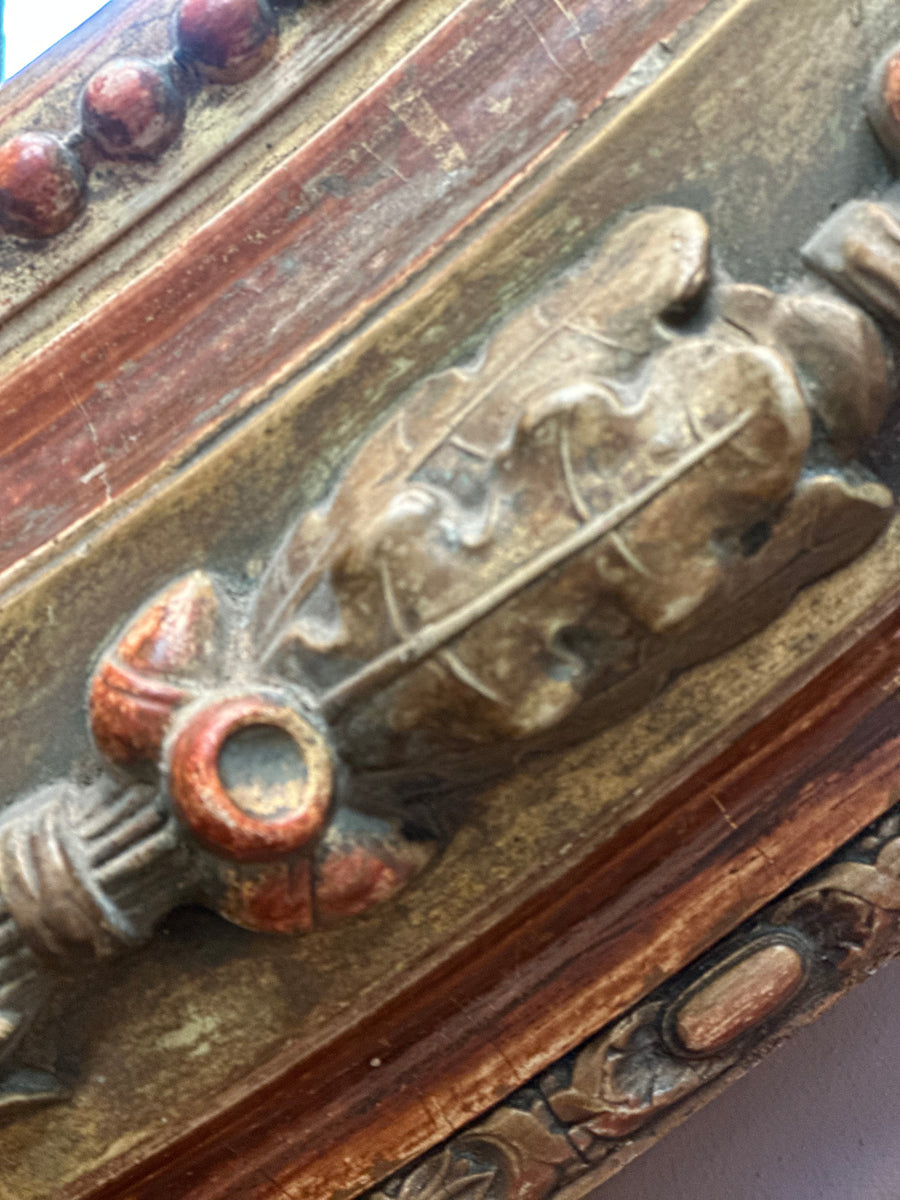 Large 19th Century Italian Parcel Gilt Oval Mirror