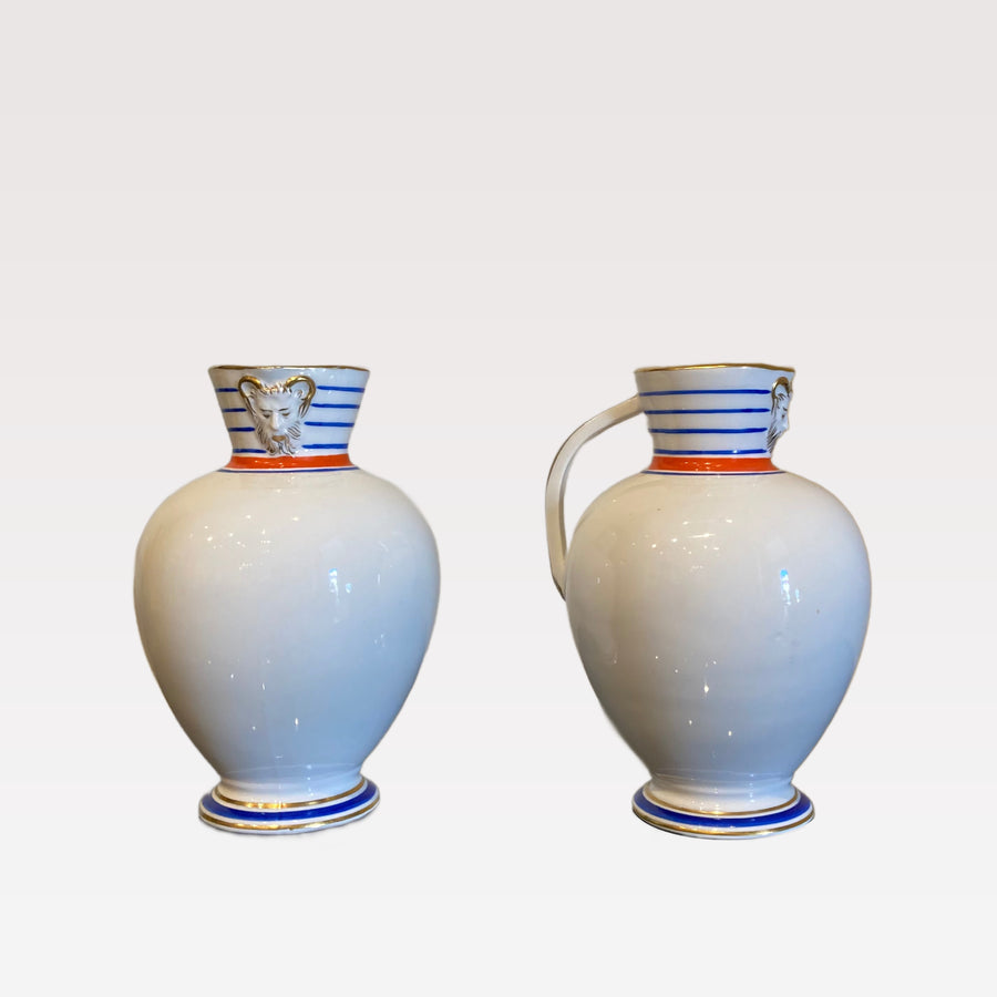 Pair Vista Alegre Porcelain Pitchers