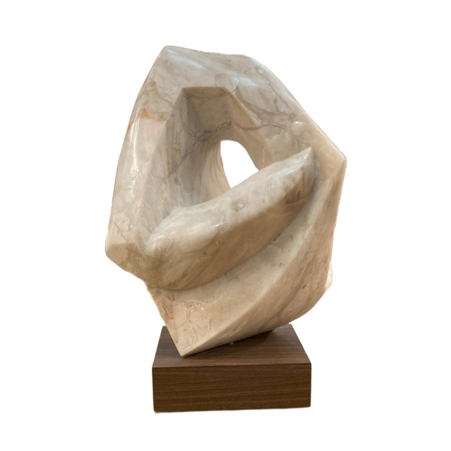 Abstract White Marble Sculpture