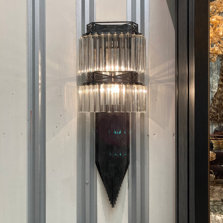 Pair Art Deco Style Venini Glass Sconces