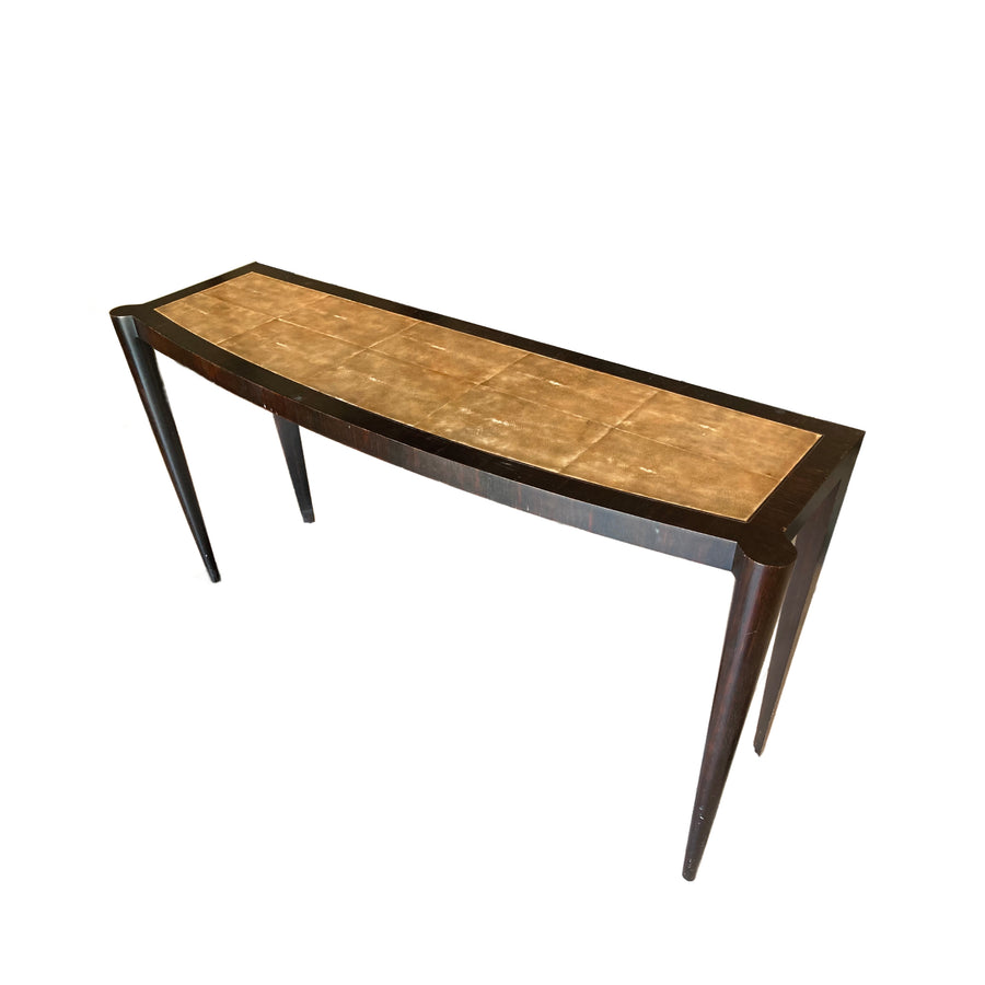 Shagreen & Dark Wood Console Table