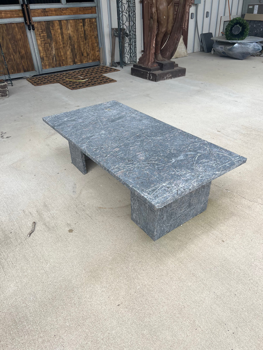 Contemporary Cubist Granite Incised Art Cocktail Table by DP Strong & Co.