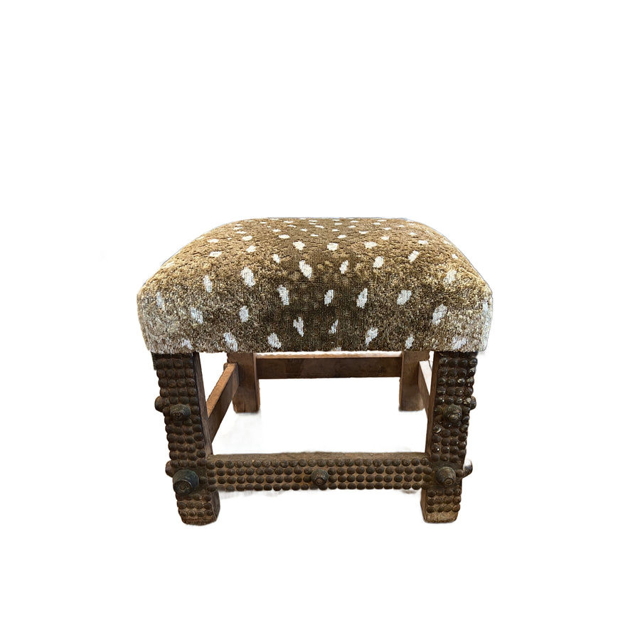 19th Century Ashanti Ghana King Axis Antelope Linen Stool