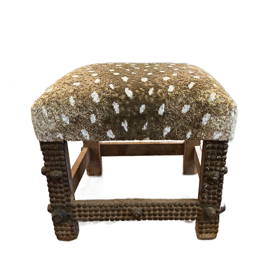 19th Century Ashanti Ghana King Axis Antelope Linen Stool