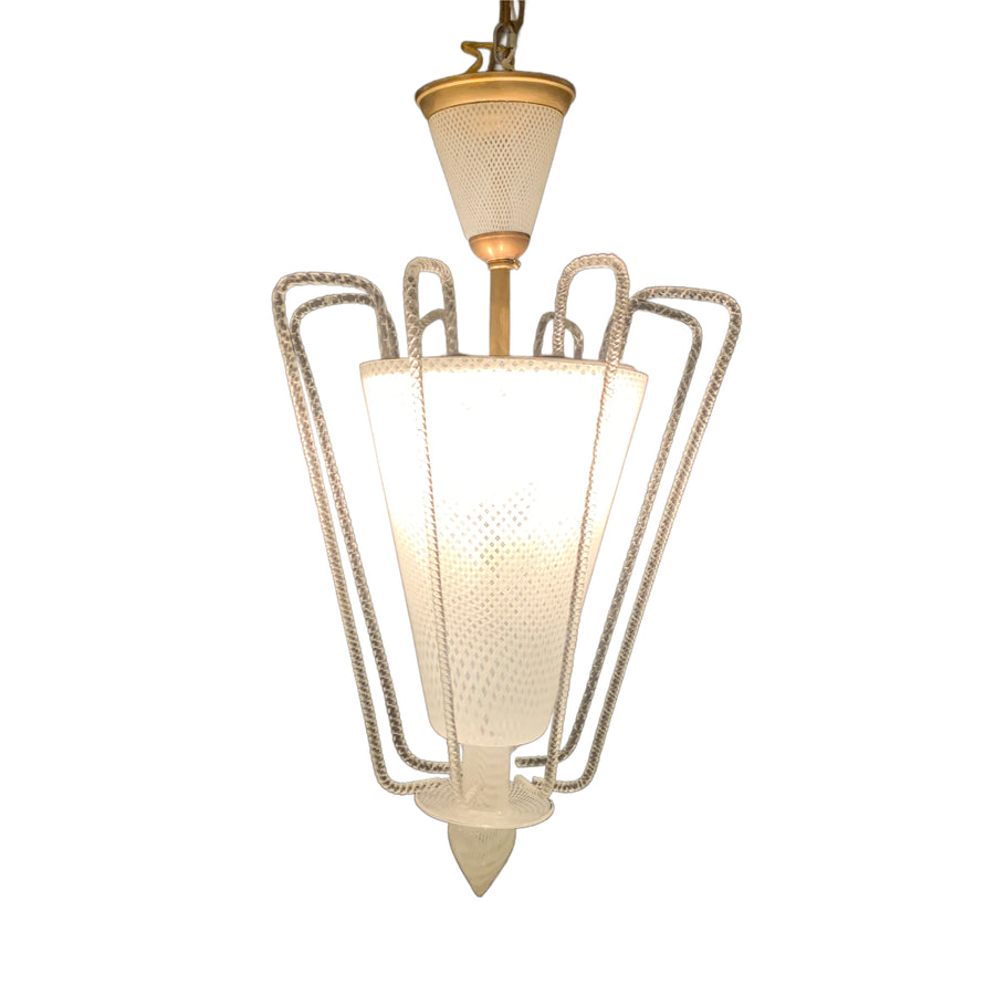 Venini Latticino Pendant Chandelier