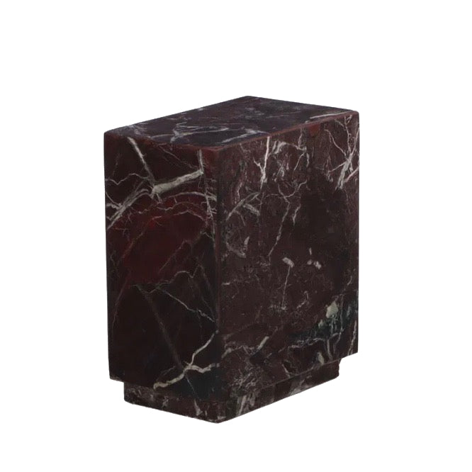 Vintage Rosso Levanto Cubist Side Table