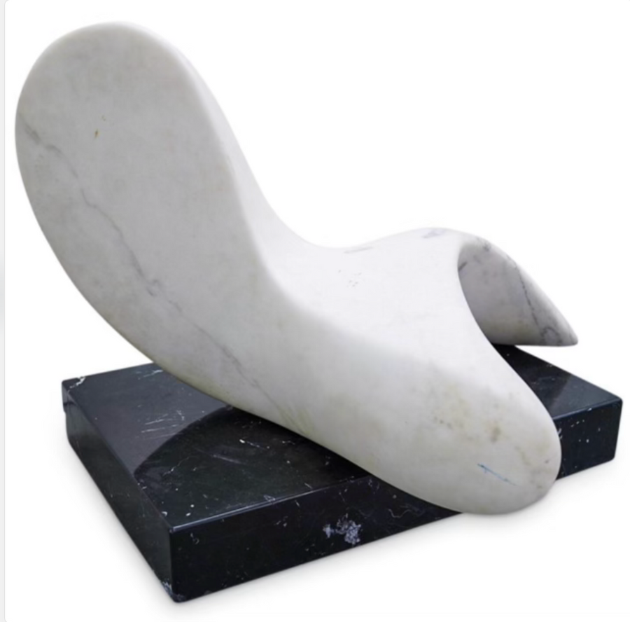 White Marble Abstract Sculpture