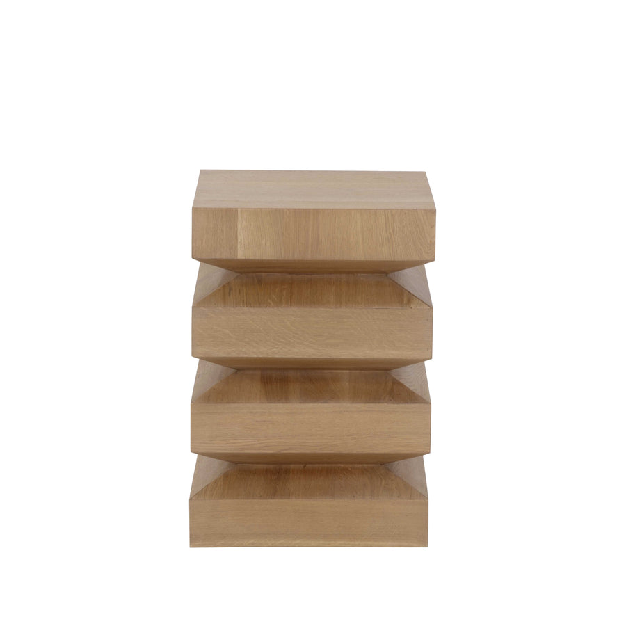 Cormac Square Wood Rustic Oak End Table