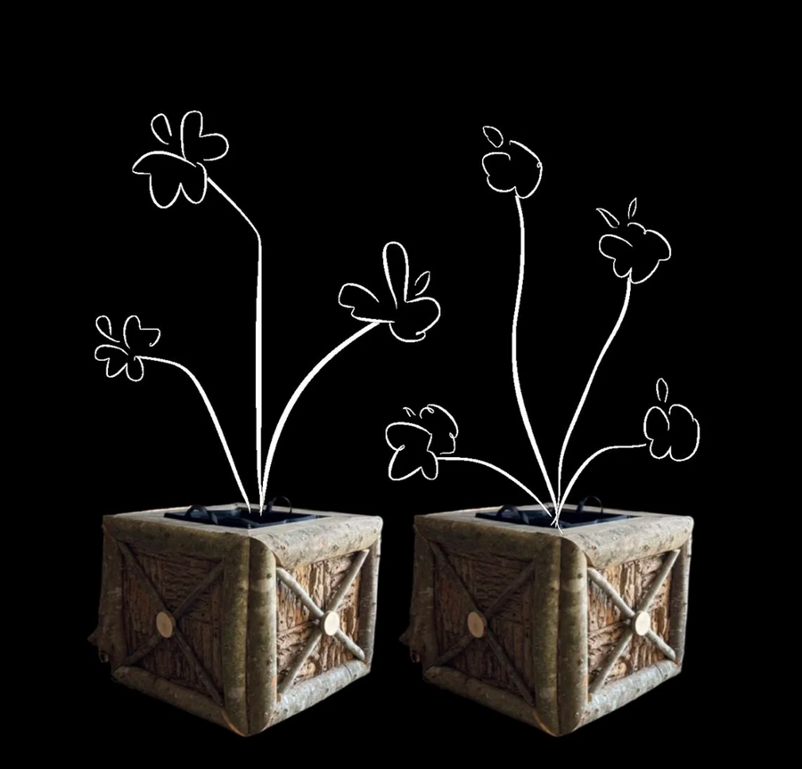 Pair Raleigh Adams Artisanal Pisgah  Woodlands Planter Boxes