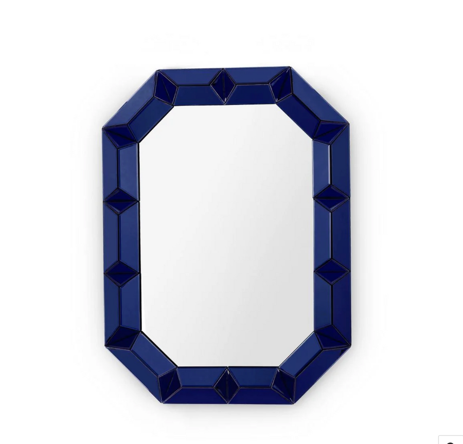 Sapphire Blue Bevelled Mirror