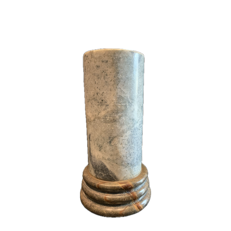 Gray and Brown Marble Grand Tour Style Pedestal