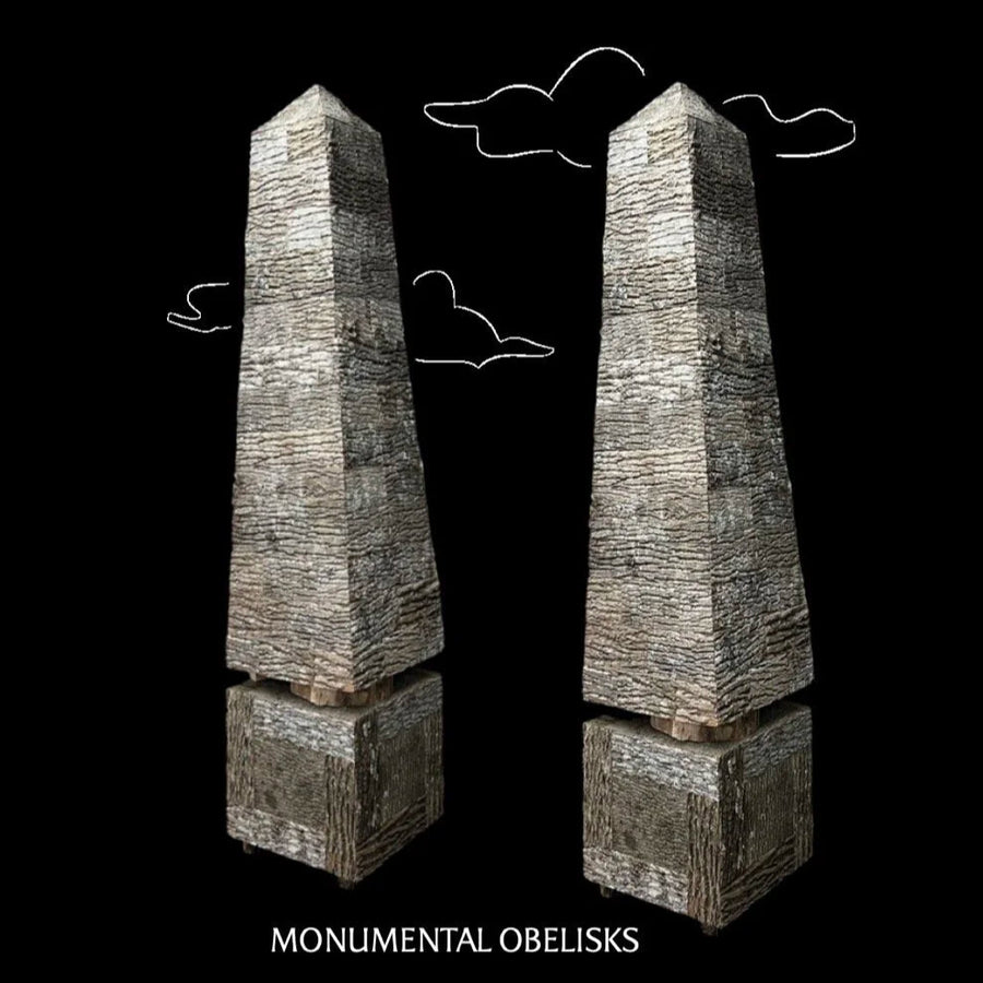 Pair Raleigh Adams Artisanal Monumental Obelisks