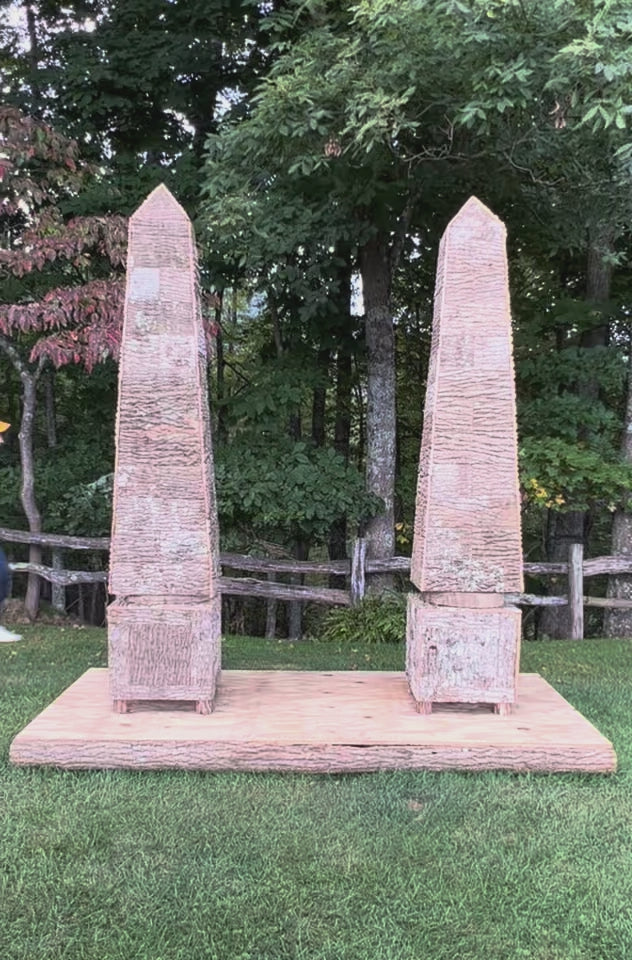 Pair Raleigh Adams Artisanal Monumental Obelisks