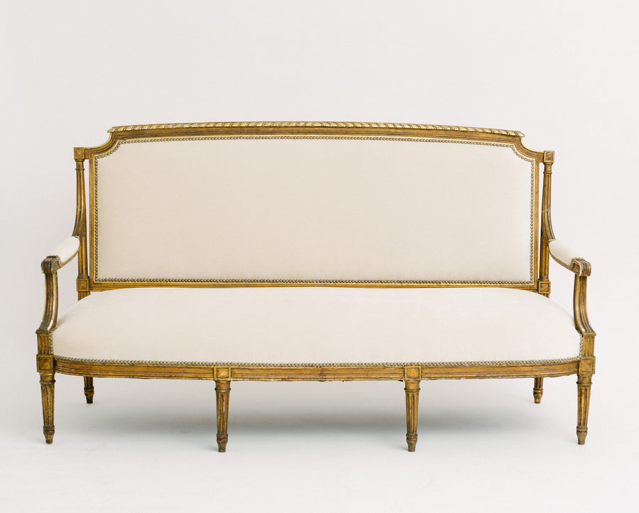 19th Century Louis XVI Style Giltwood Canapé