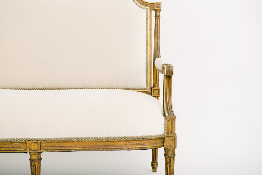 19th Century Louis XVI Style Giltwood Canapé