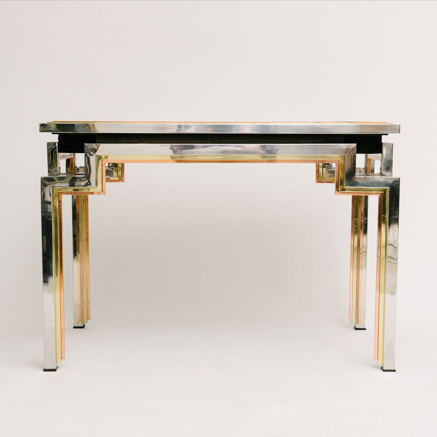 Tri-Metal Backgammon Table By Alain Delon For Maisen Jansen