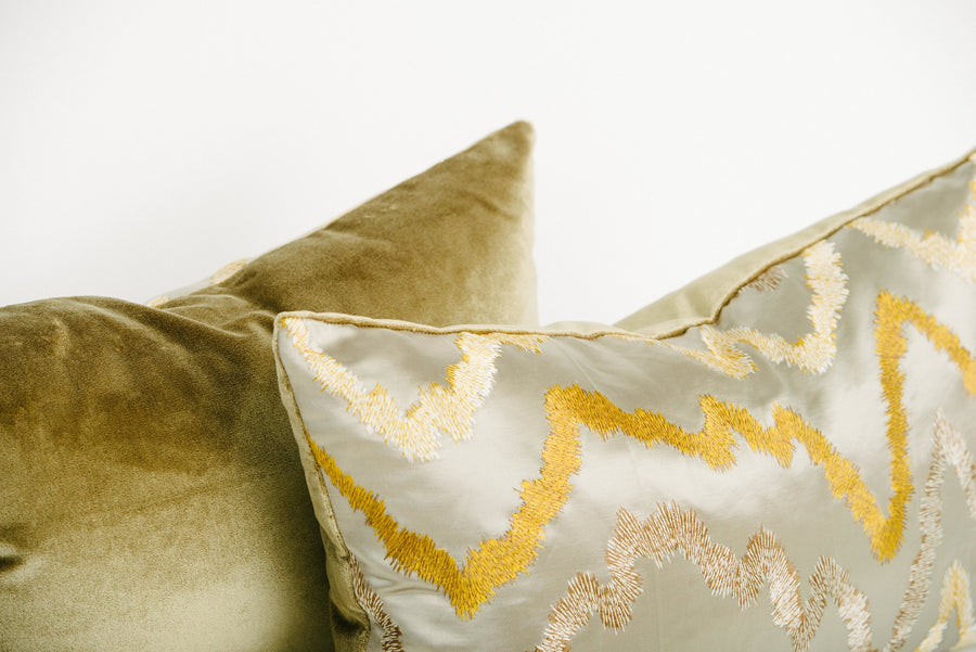 Donghia Silk Embroidered  Pillow