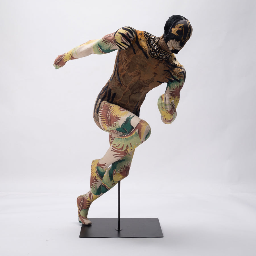Avant Garde Mr. Olympia Artfully Covered With Vintage And Antique Textiles
