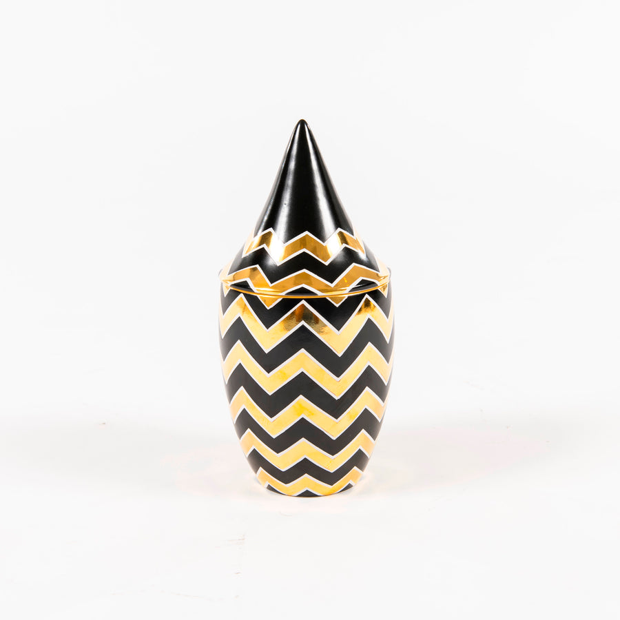 Waylande Gregory Studios Black And Gold Ceramic Jar
