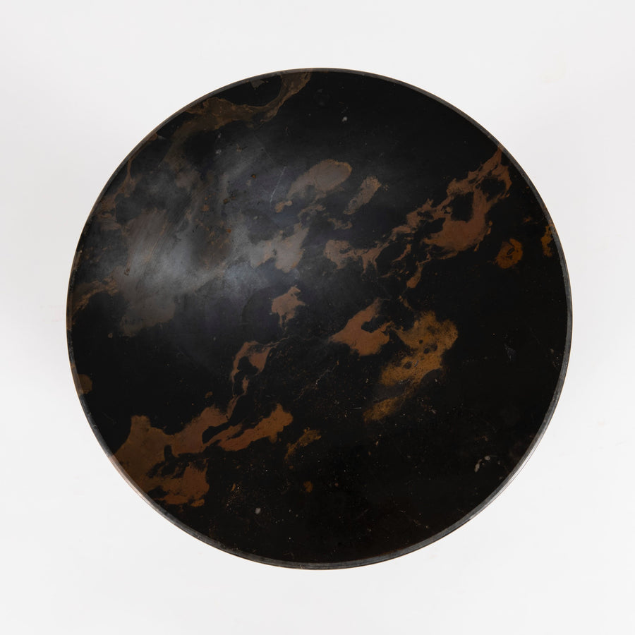 Vintage Black Gold Marble Pedestal