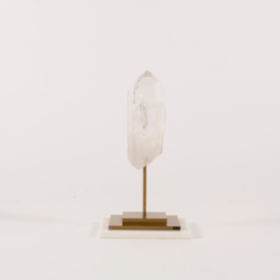 Pair of 11” Quartz on Gilt Steel and Marble Stands