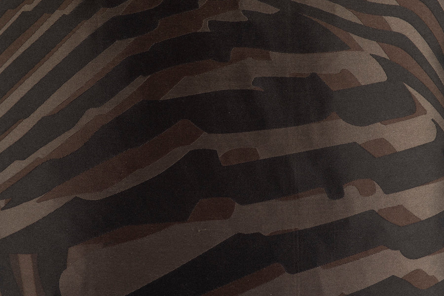 Pair Hermès Zebra Silk Pillow with Espresso Leather Trim