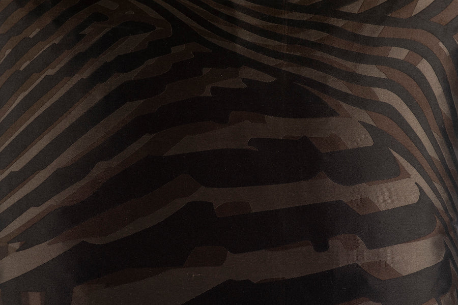 Pair Hermès Zebra Silk Pillow with Espresso Leather Trim