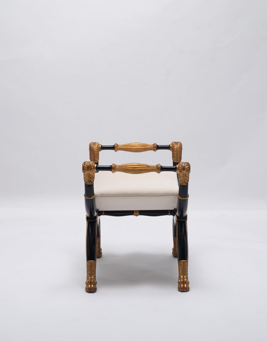 Hollywood Regency Neoclassical Style Curule Bench