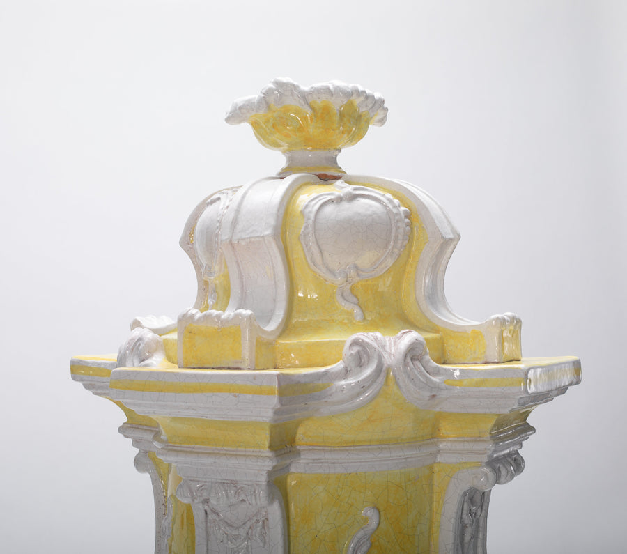 Italian Majolica Glazed Terra Cotta Stove