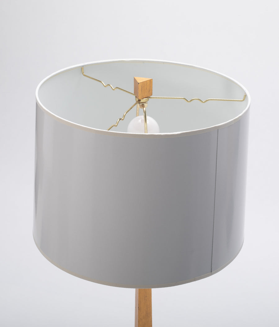 Contemporary Gilded Floor Lamp with Paper Shade