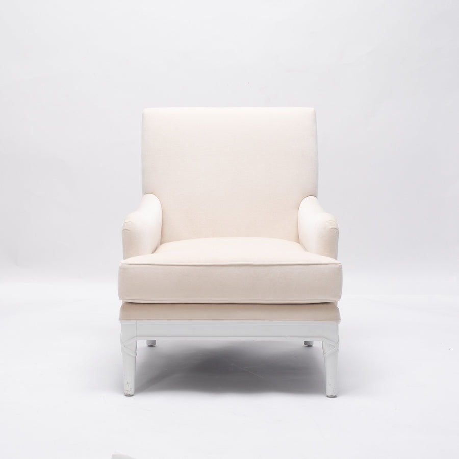White Ecru Contemporary Lounge Chair