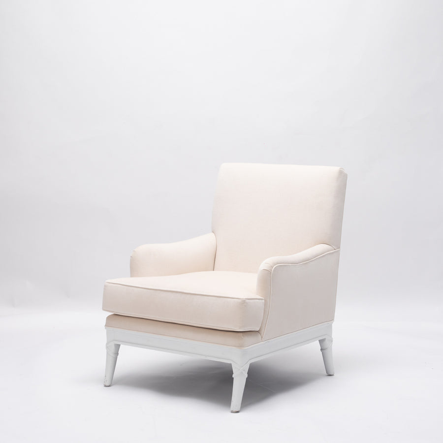 White Ecru Contemporary Lounge Chair
