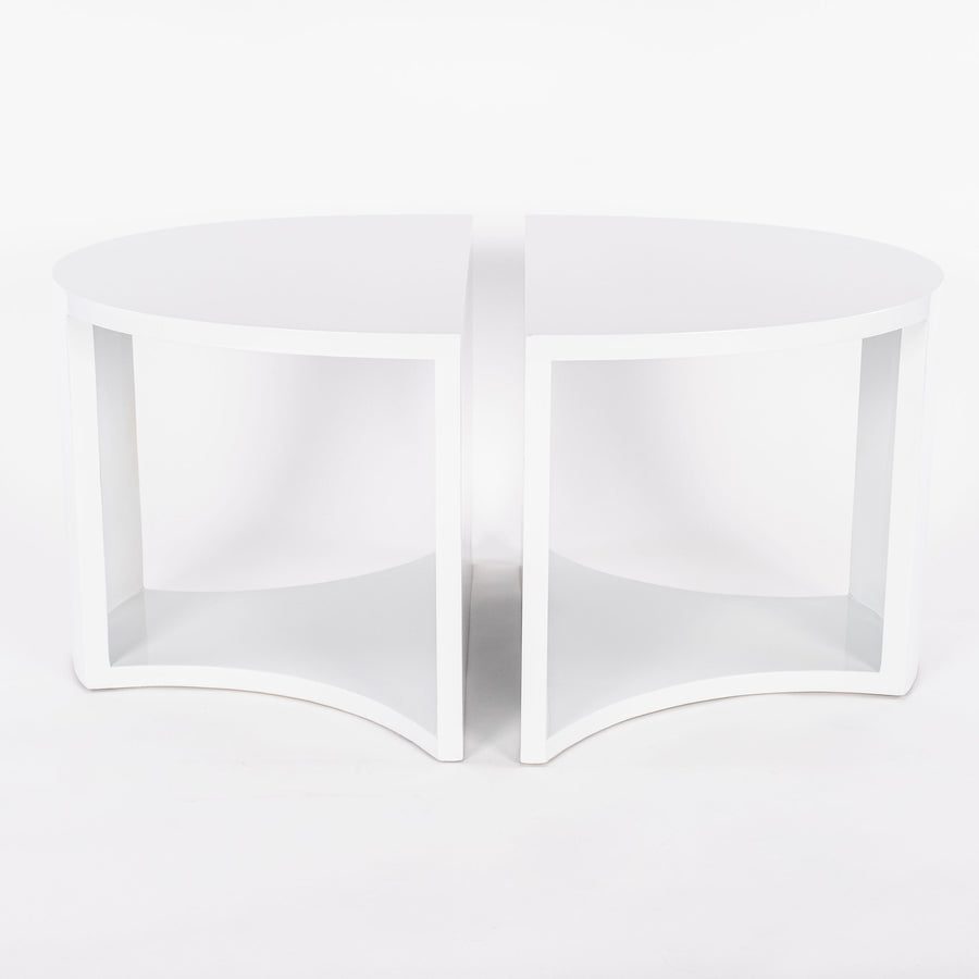 Pair White Lacquered Cocktail Tables