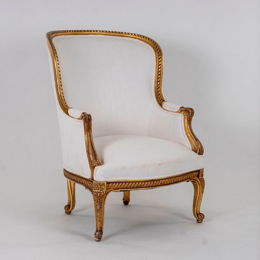 Louis XV Style Giltwood Bergeré Chair