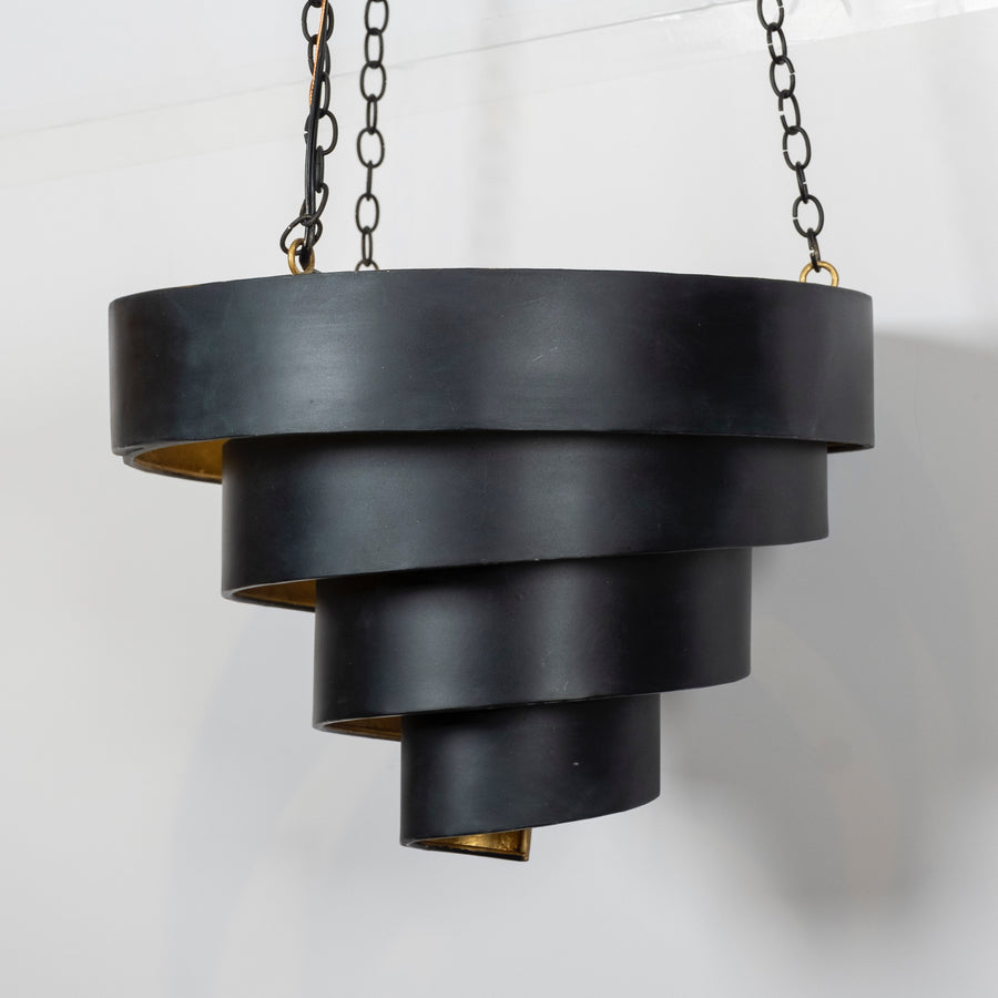 Contemporary Black and Gold Chandelier