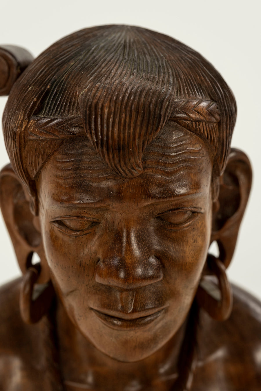 Pair Carved Filipino Tribal Busts