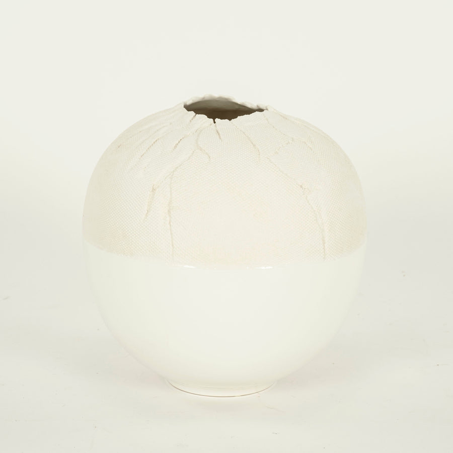 White Ceramic Globe Vase