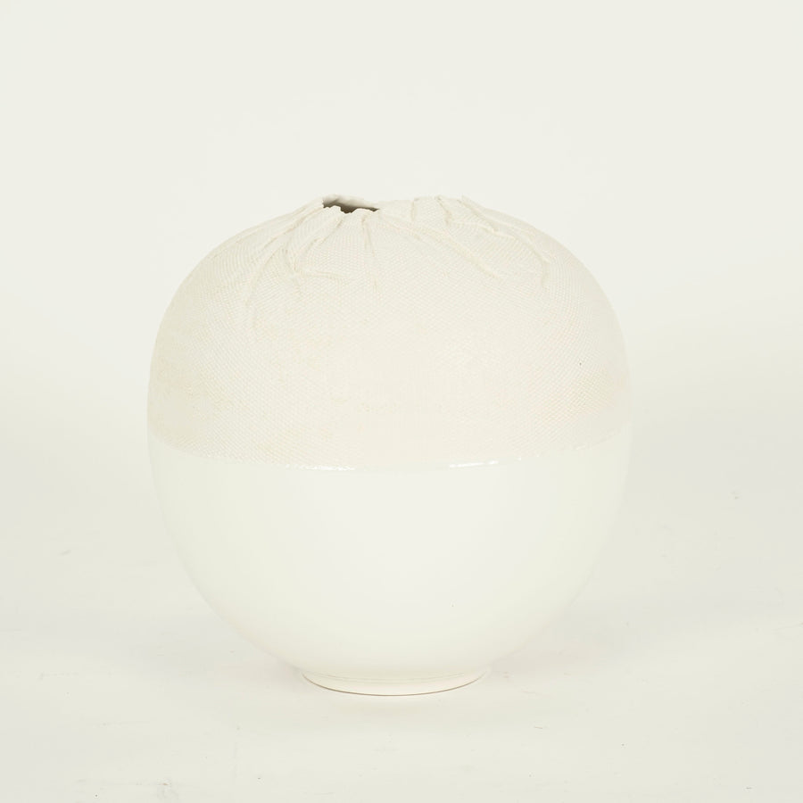 White Ceramic Globe Vase