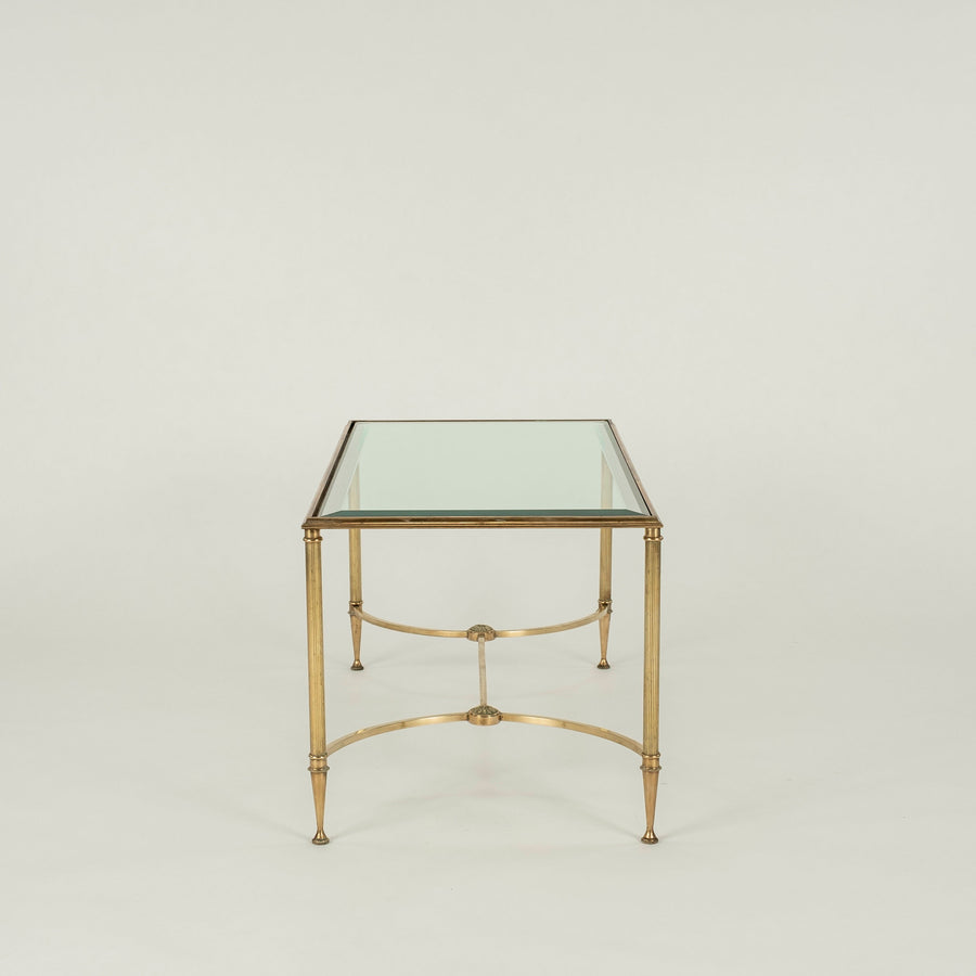 Maison Jansen Style Brass and Glass Cocktail Table