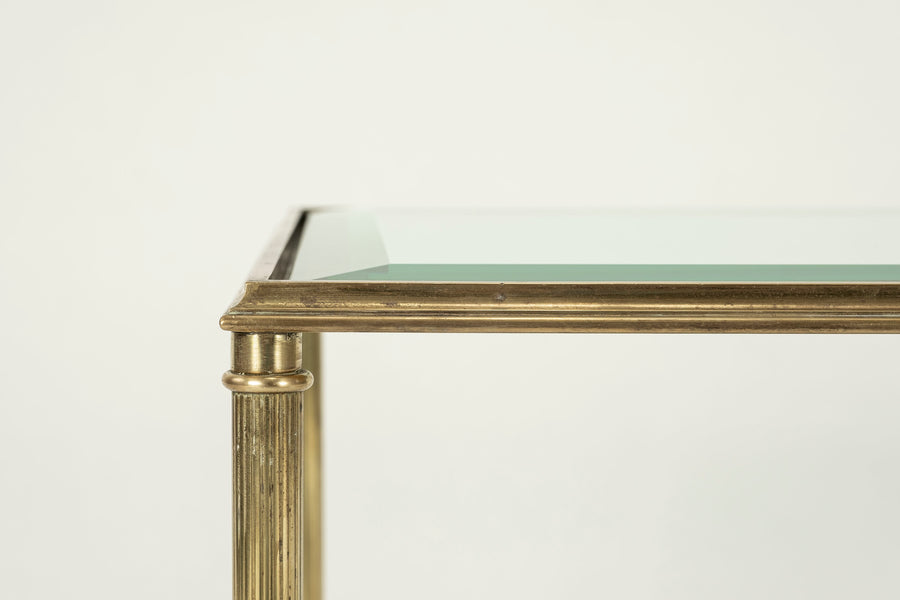Maison Jansen Style Brass and Glass Cocktail Table