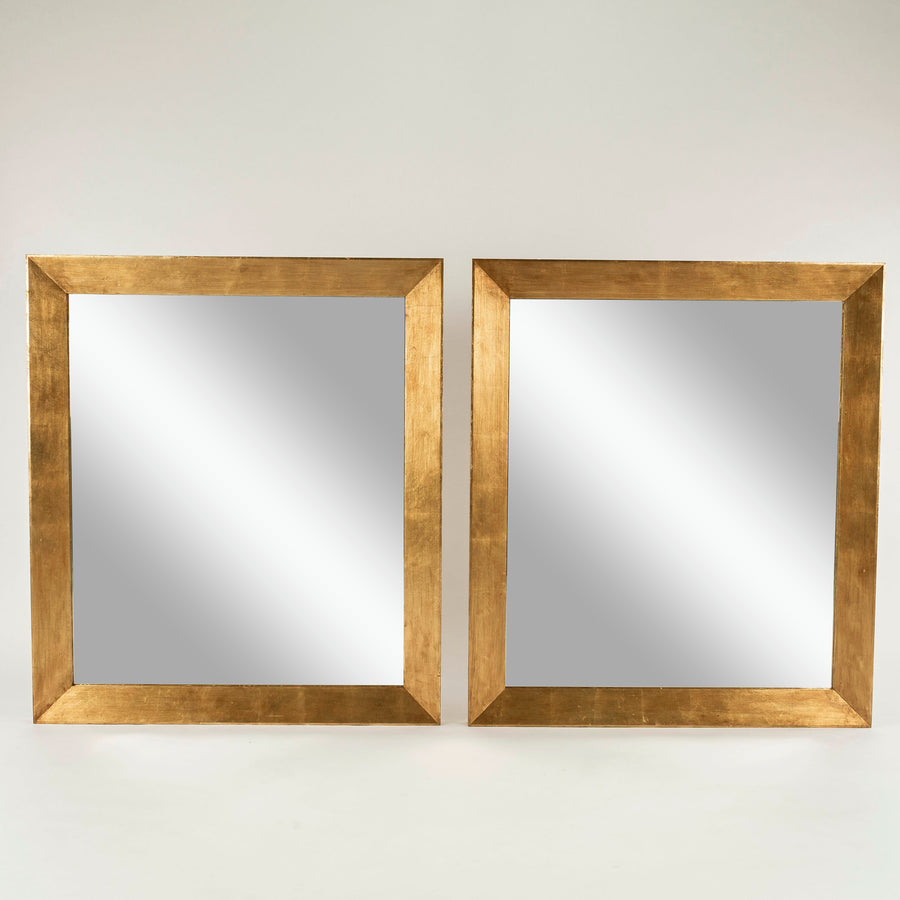 Pair Contemporary Gilt Wood Mirrors