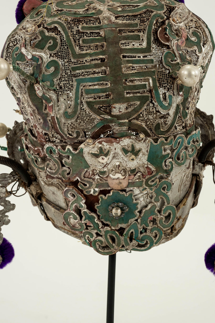 Turquoise and Violet Chinese Opera Hat